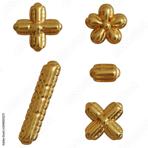 Golden Balloon Math Symbols
