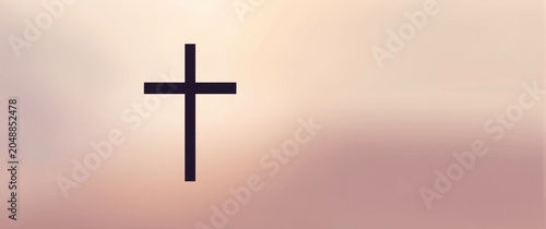 Smooth blurred background emphasizing a bold cross