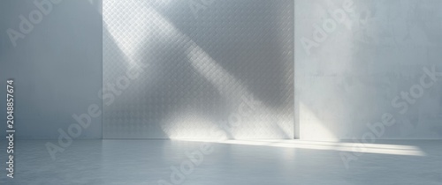 Reflective zinc metal sheet background with natural light and smooth finish