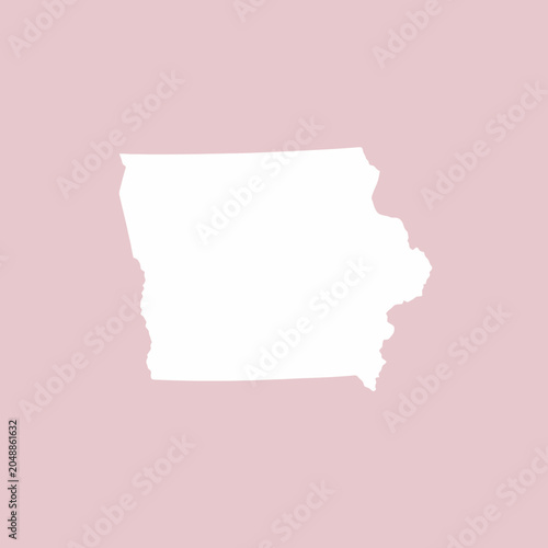 Bild auf Leinwand A simple white shape of a land area against a soft pink background
