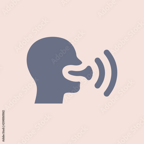 Foto A simple illustration of a person speaking with sound waves emitting