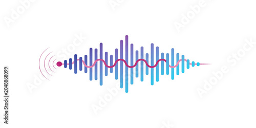 Konstfotografi Sound Wave Vector Illustration with Equalizer Music Graph Audio Bars Digital Tec
