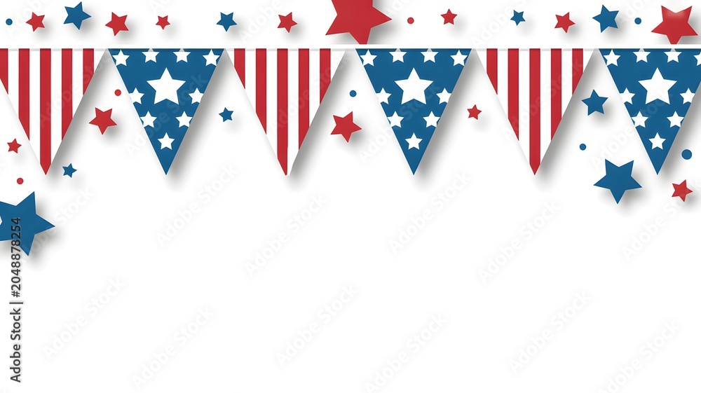 Fototapeta premium American patriotic bunting flags and stars for july 4th independence day celebration design