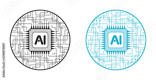 Canvastavla Abstract representation of artificial intelligence technology with a central pro