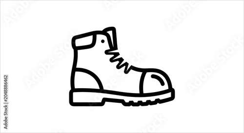 Foto Icon of a sturdy work boot with laces.