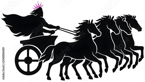 Horse and rider galloping horse silhouette vector illustration equestrian animal running in nature wild stallion race scene