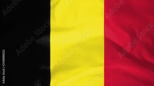 Waving flag of belgium texture animation seamless loop 4k background video