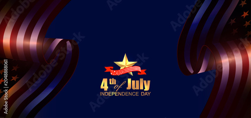 American Independence Day. A festive illustration featuring the silhouette of the American flag.