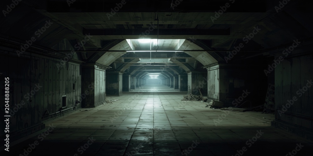 Obraz premium Unoccupied Cold War military bunkers beneath the surface