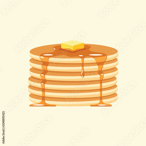 Vászonkép A stack of pancakes with syrup and butter (1)