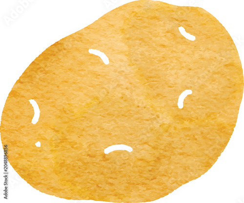 Watercolor potato vegetable icon simplified