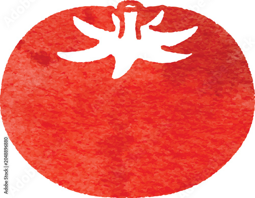 Watercolor tomato vegetable icon simplified