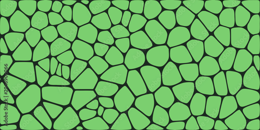 Obraz premium Irregular pebble pattern light green vector illustration with dark outlines