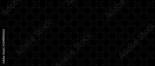 Blueprint grid background with teal isometric matrix pattern on a black background. Vector illustration