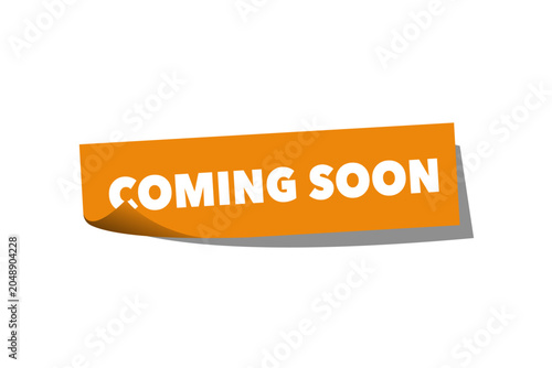 Konstfotografi Orange Coming soon banner simple flat modern with curled corner