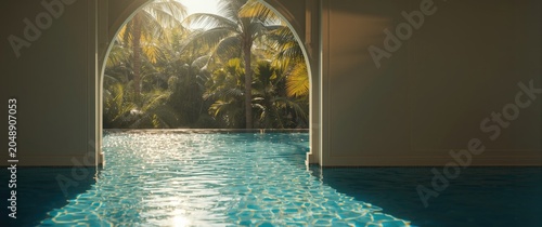 Luxury pool at resort with ...