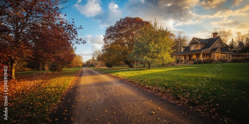 Scenic early fall pathway l...