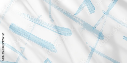 soft daylight on white background with scattered light blue marker stroke details