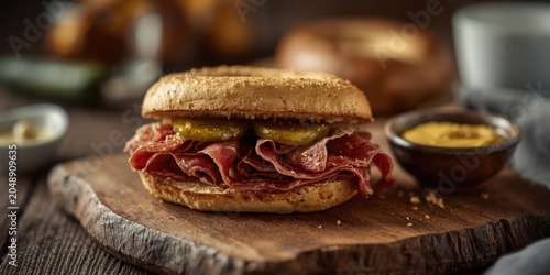 Savory beef pastrami and cr...
