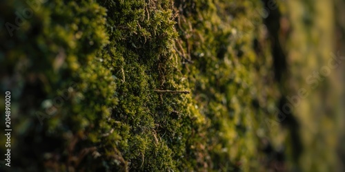 Focused close up of a mossy...
