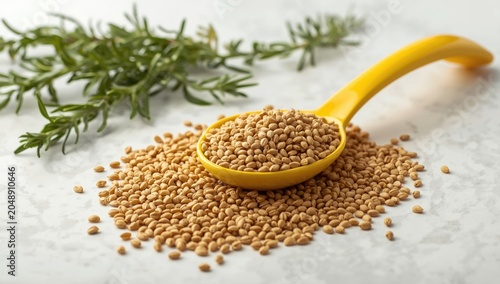 Heap of fenugreek seeds in ...