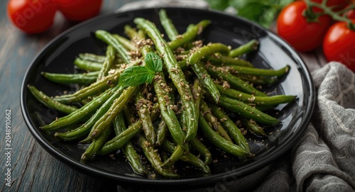 Healthy fresh green beans s...