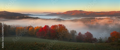 Peaceful fall landscape wit...