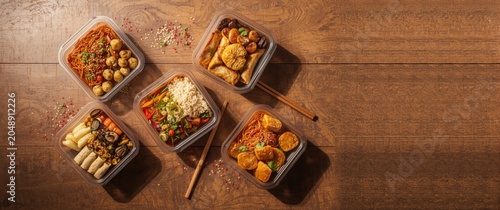 Take away containers holdin...