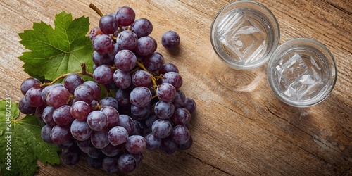 Vibrant ripe grapes and ref...