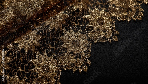 Detailed elegant gold lace ...