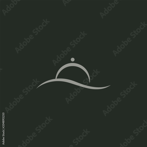 Minimalist Luxury Food Cloche Logo Template - Editable EPS with Abstract Dining Cafe and Catering Icon
