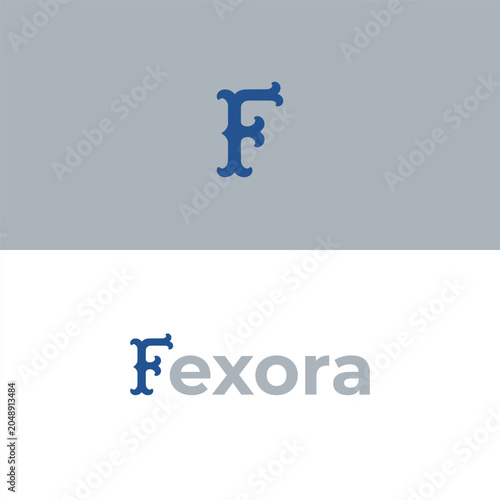 Vintage Letter F Monogram Logo Template - Editable EPS with Luxury Serif Initial Fashion Icon