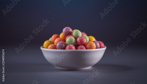 Multicolored candy spheres ...