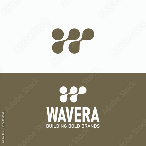 Modern Letter W Connected Dots Logo Template - Editable EPS with Fluid Abstract Tech Network Icon