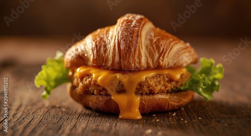 Delicious cheeseburger croi...