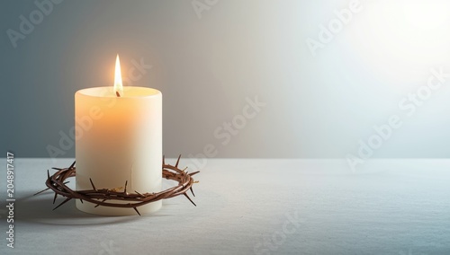 Radiant candle and crown of...