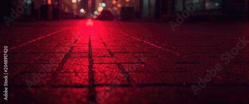 Red glowing crimson pavemen...