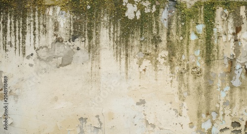 Weathered cream wall with l...