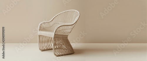 White chair crafted from ba...
