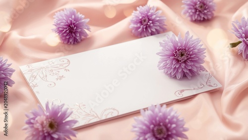 White card with vivid purpl...