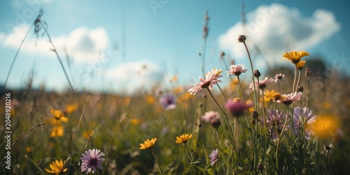 Lush wild flowers flowering...