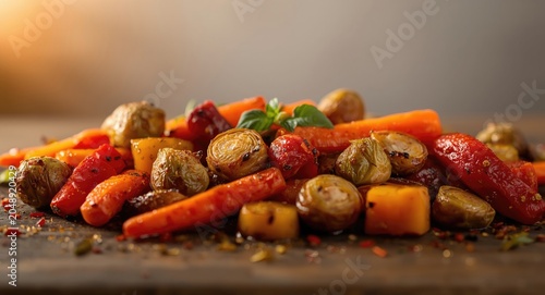 Tasty roasted vegetable med...