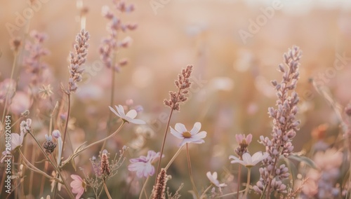 Pastel shaded floral meadow...