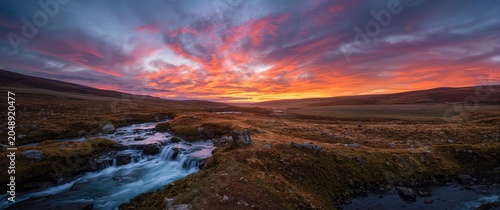Vibrant evening sky glowing...