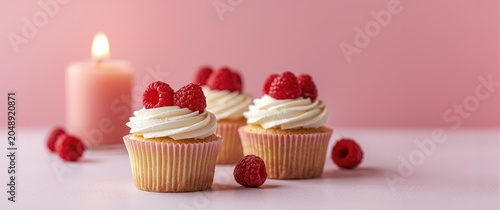 Vanilla cupcakes with fresh...