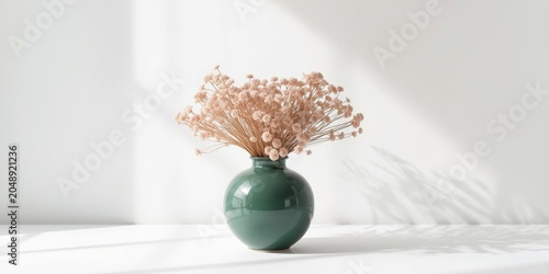 Pink dried flowers displaye...