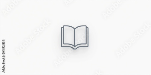 Sleek open book icon with m...