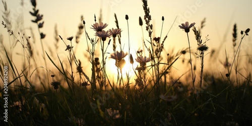 Natural grass and flower ou...