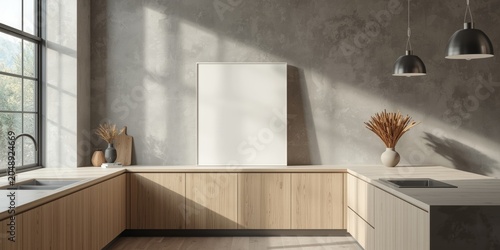 Minimalist kitchen room wit...