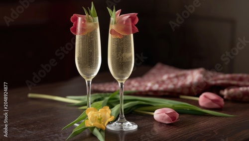 Two glasses of mimosa with ...